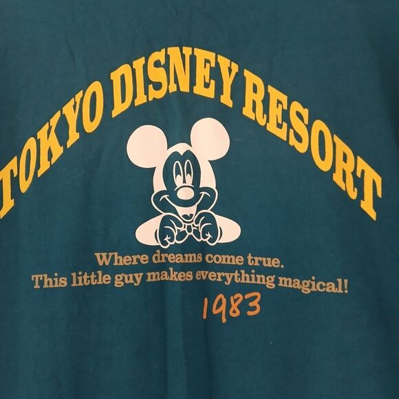 Disney T-Shirt Resorts Tokyo Japan Mickey Mouse 1983 Dreams Rare Item Size LRG - Picture 6 of 7